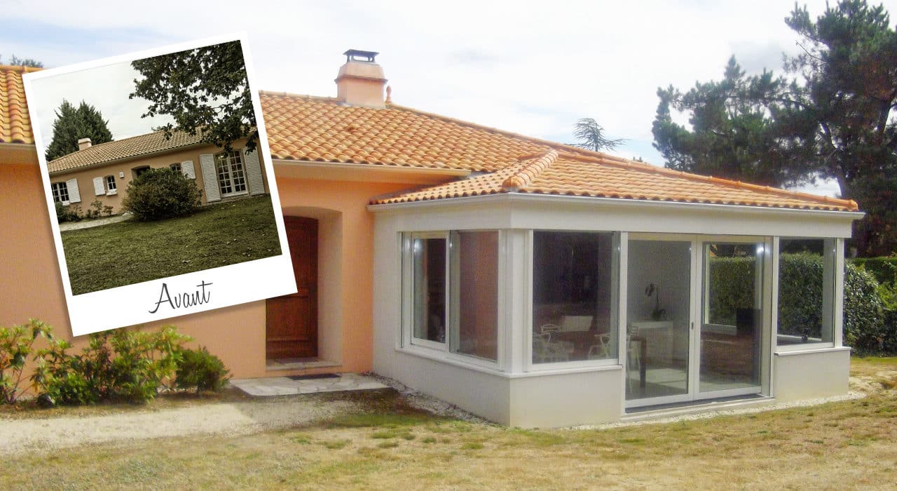 Véranda en toiture tuile