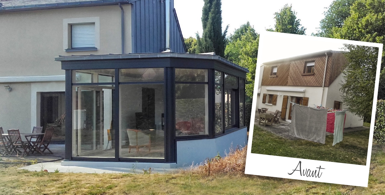 Extension pour un salon cosy Padiou Véranda